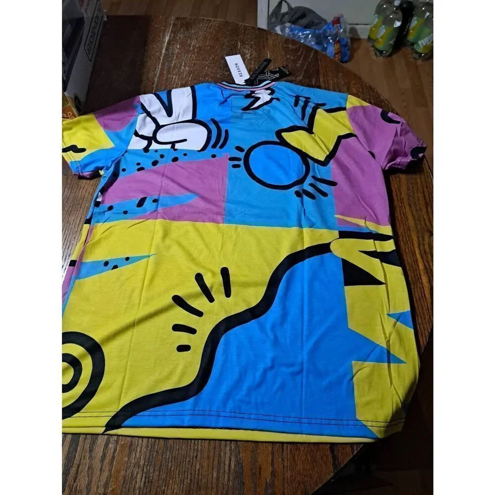 New Large Reason Relax Short Sleeve Crew Neck Pullover Streetwear Tee Tshirt - Picture 4 of 4